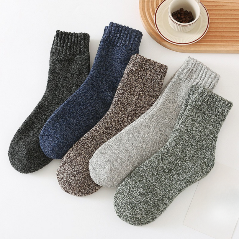 Lot de 5 paires de bas d’hiver en laine pour homme – Chauds, doux et relaxants | Frostin Arctika™